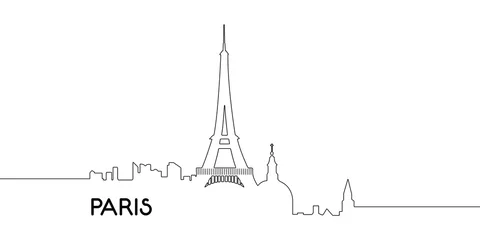 Deurstickers Isolated outline of Paris © laudiseno