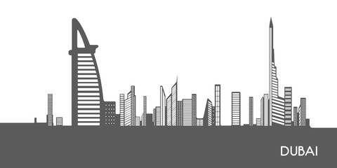 Isolated cityscape of Dubai
