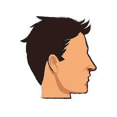 man face cartoon icon over white background. colorful design. vector illustration