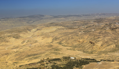 Panoramic view of Mount Nebo on the land of promise