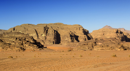 Fototapeta na wymiar Wadi Rum Desert in Jordan sand stone