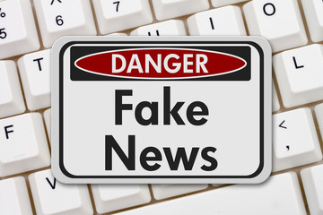 Fototapeta premium Fake news danger sign