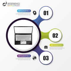 Infographic template. Business concept with 3 steps. Vector