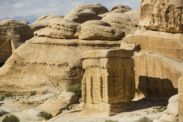 Ancient abandoned rock city of Petra in Jordan tourist attraction