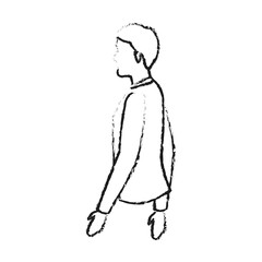 man cartoon icon over white background. vector illustration