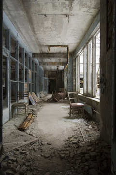 Corridoor in a Pripyat School