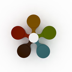 3d rendering of colorful sign for business concept info graphic