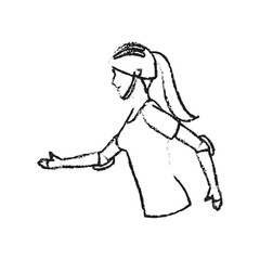 woman cartoon icon over white background. vector illustration