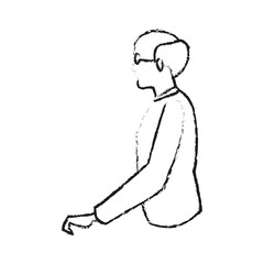 old man cartoon icon over white background. vector illustration