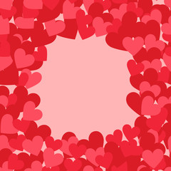 Valentine vector illustration with frame of herts