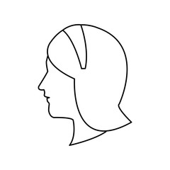 woman face cartoon icon over white background. vector illustration