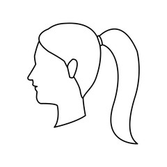 woman face cartoon icon over white background. vector illustration