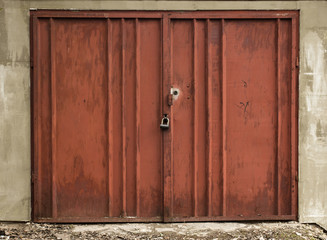 old metal warehouse door, hangar, high resolution photo