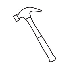 Line icon hammer. Vector illustration.
