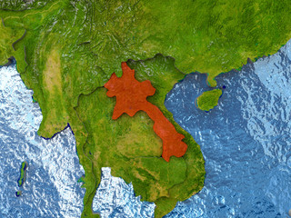 Laos in red