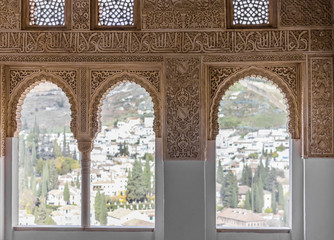 Interior details from Alhambra, Granada, spain.