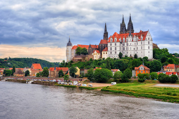 Meissen old town with castle and cathedral, Germany