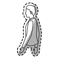 young man cartoon icon over white background. vector illustration