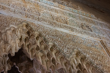 Interior details from Alhambra, Granada, spain.