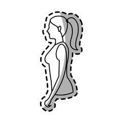 woman cartoon icon over white background. vector illustration