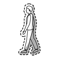 man walking cartoon icon over white background. vector illustration