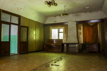 abandoned hostel hall