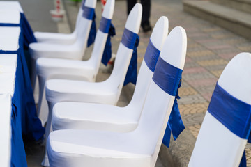 Outdoor guest chairs in an event