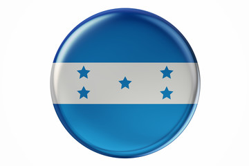 Badge with flag of Honduras, 3D rendering