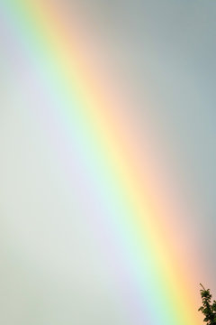 Large rainbow over the  sky