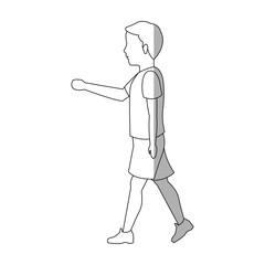 man walking cartoon icon over white background. vector illustration