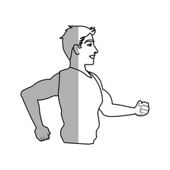 young man cartoon icon over white background. vector illustration