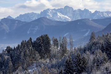 Blick vom Gailtal, Kärnten,Österreich auf die Dolomiten ,Italien