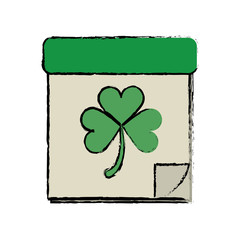 cartoon calendar clover st patrick day irish culture vector illustration eps 10