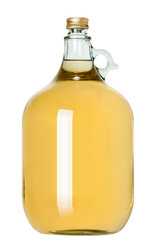 Wine bottle on white background.