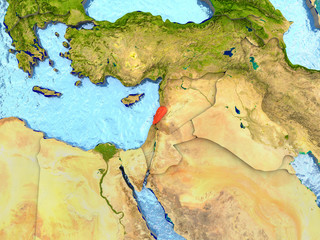 Lebanon in red