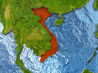 Vietnam in red