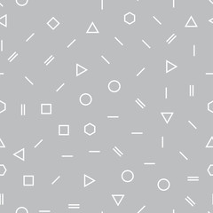 Abstract geometric gray memphis fashion design subtle pattern