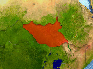 South Sudan in red