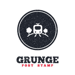 Overground sign icon. Metro train symbol.