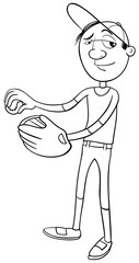baseball player coloring page