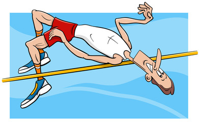 high jump sportsman cartoon