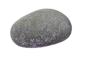 Pebble from beach against a white background