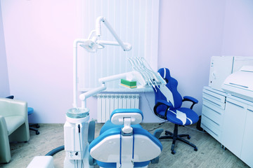 Interior of dental room in modern clinic