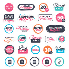 Sale bag tag icons. Discount symbols.