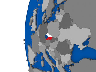 Czech republic on globe