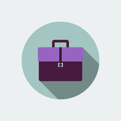 Briefcase icon. Flat design. Vector illustration