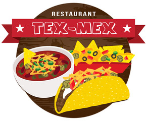 Tex mex food banner vector