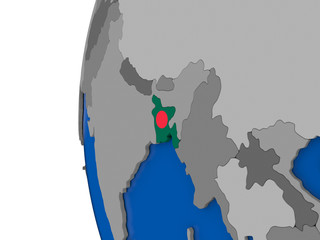 Bangladesh on globe