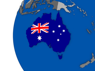 Australia on globe