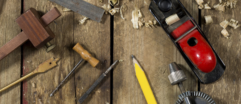 Old carpentry tools banner image
